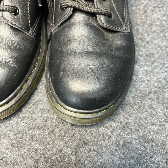Dr. Martens Youth 1460J Combat Boots Black Leather Lace Up Side Zip Size 3 US - Picture 3 of 10